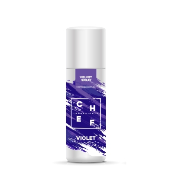 VELVET SPRAY VIOLET 250 ml - Chef ingredients. Zamsz w sprayu spożywczy. Fioletowy barwnik do dekoracji kremów itp